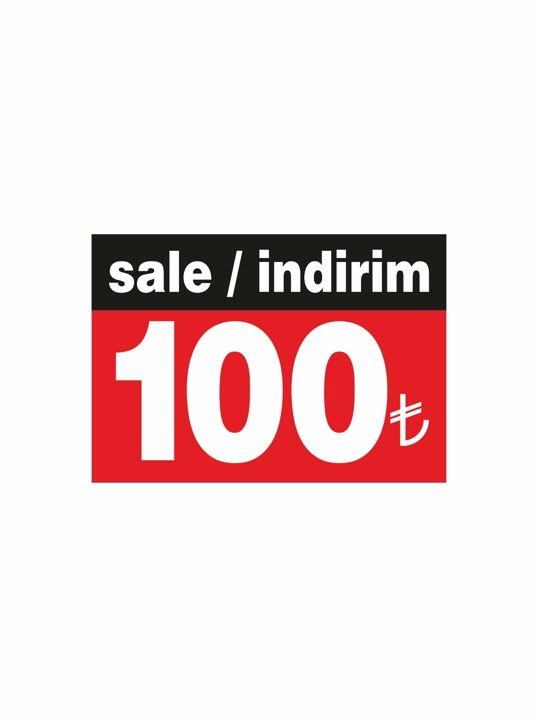 Sale İndirim 100tl Yazılı Pvc Fiyat Etiketi