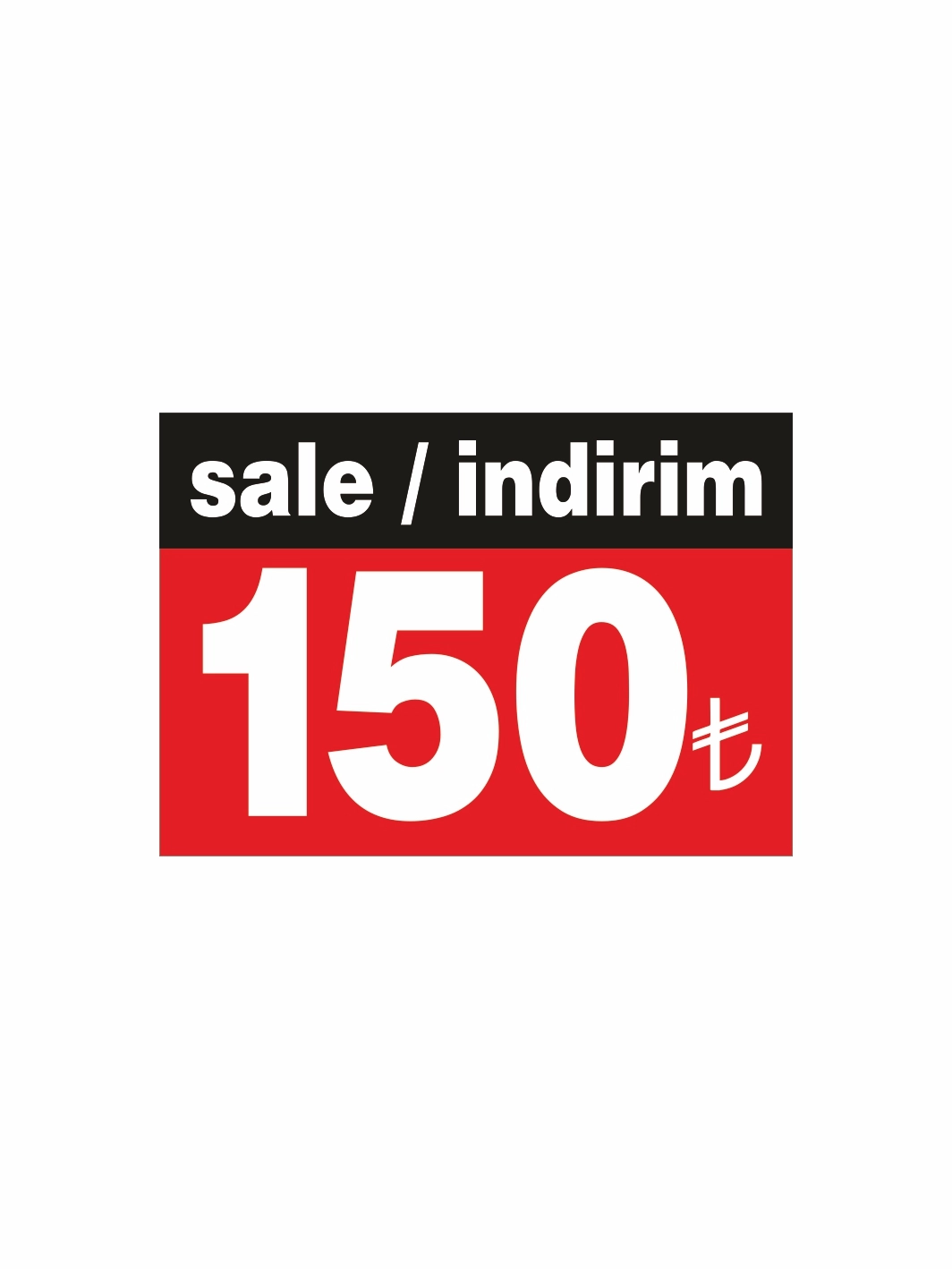 Sale İndirim 150tl Yazılı Fiyat Etiketi Pvc Kaplama