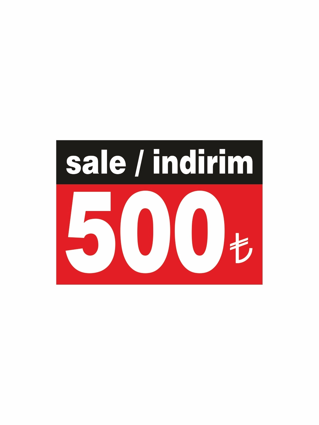 Sale İndirim 500tl Yazılı Fiyat Etiketi Pvc Kaplama