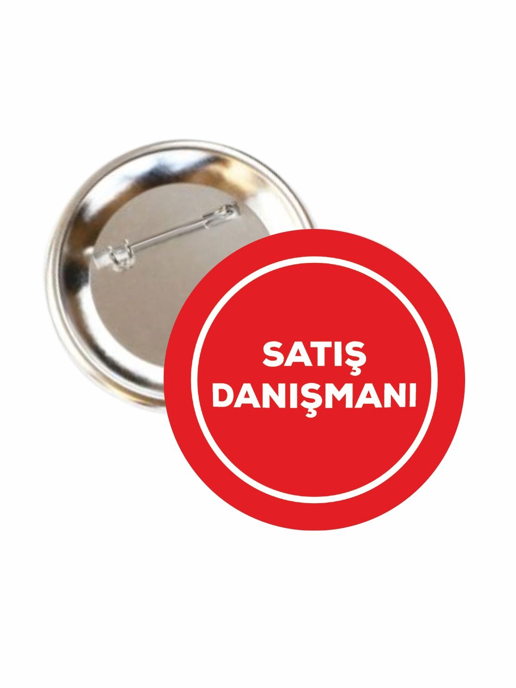 Satış Danışmanı Buton Rozet 58mm İğneli Personel Yaka Rozeti