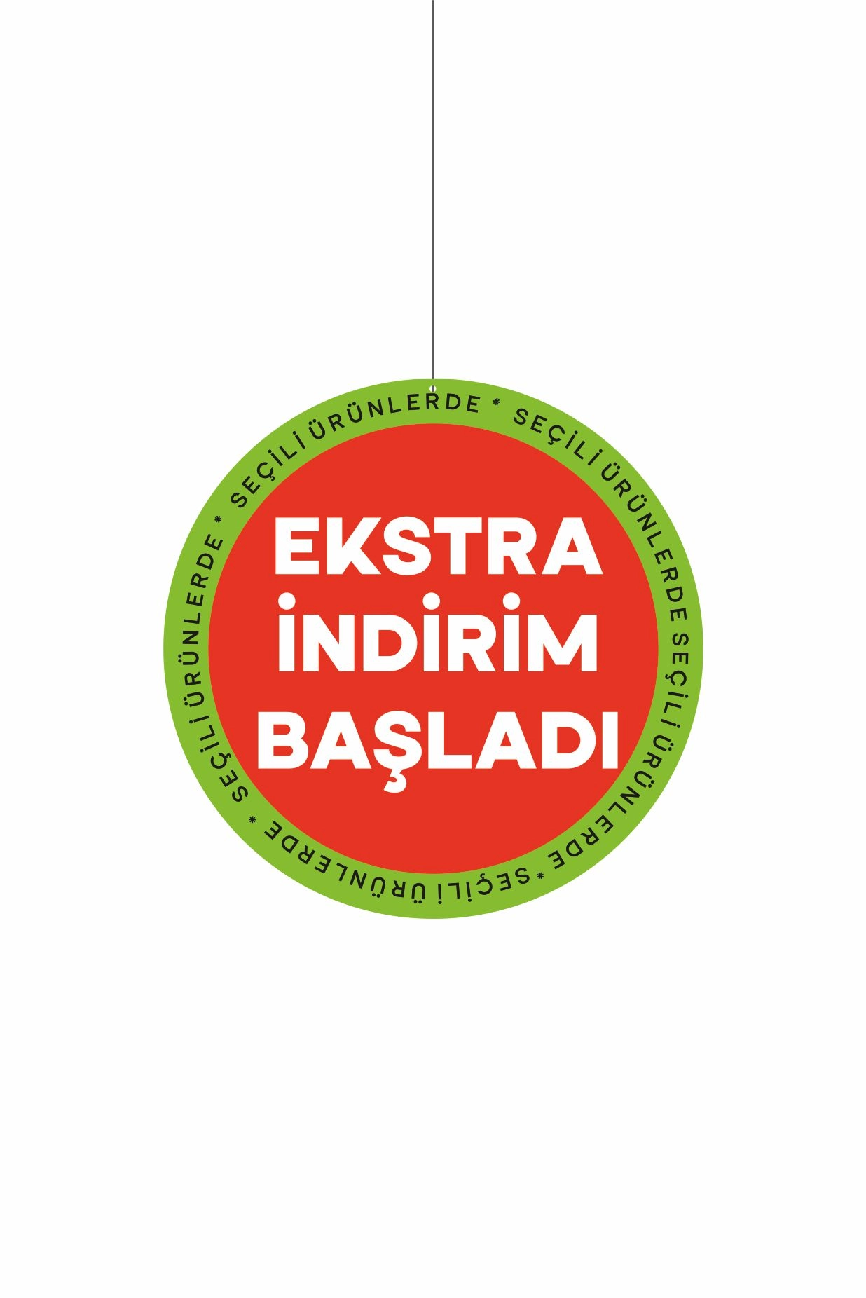 Seçili Ürünlerde Ekstra İndirim Başladı Mağaza Dönkartı 30x30 cm