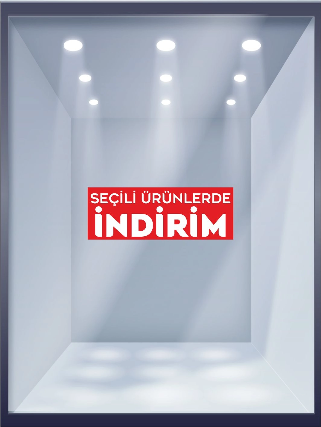 Seçili Ürünlerde İndirim Mağaza Vitrin Folyo Baskısı Hazır Görsel