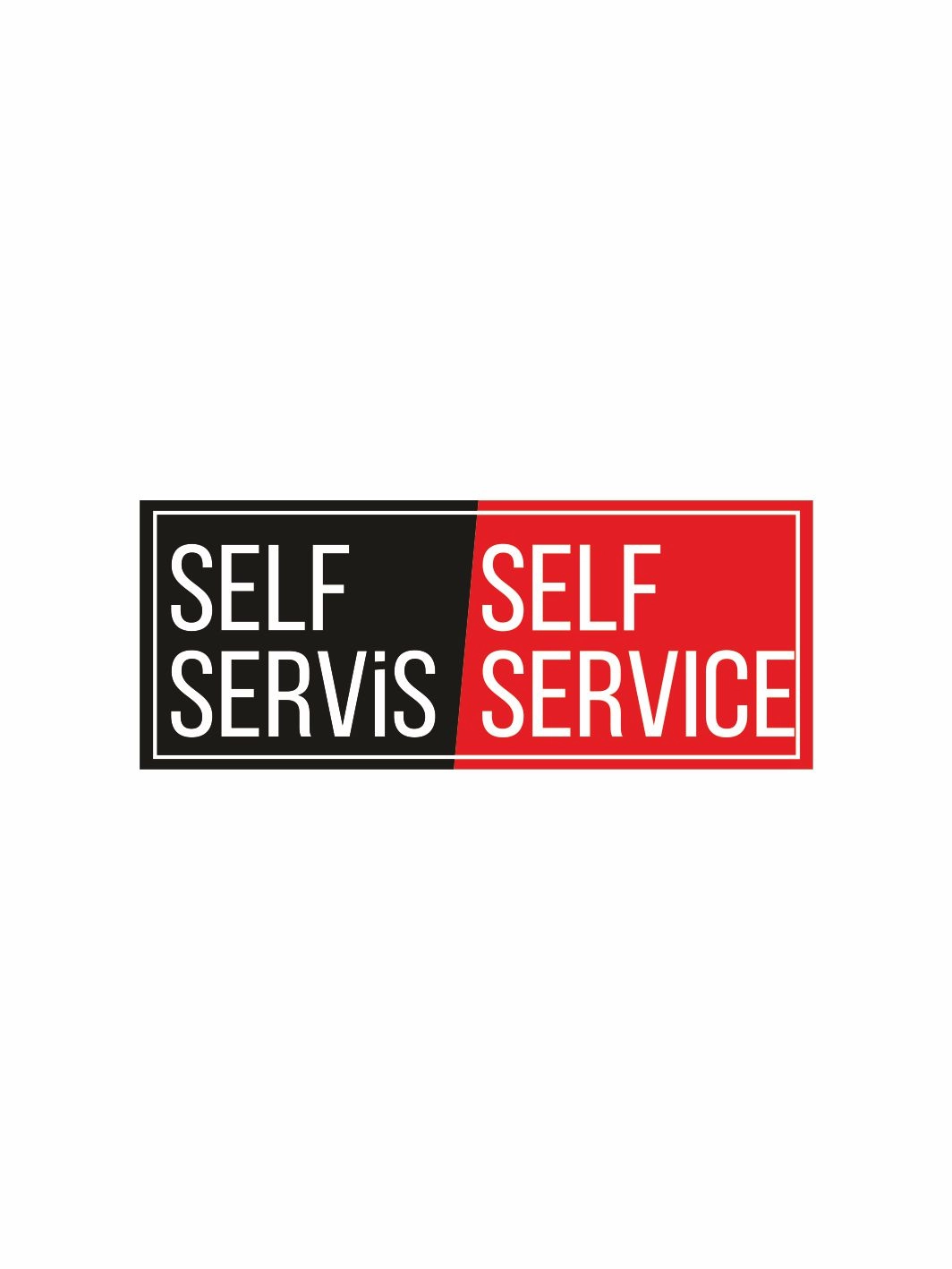 Self Servis Uyarı Levhası Kırmızı Siyah Renk – Dikkat Çekici Yönlendirme Panosu