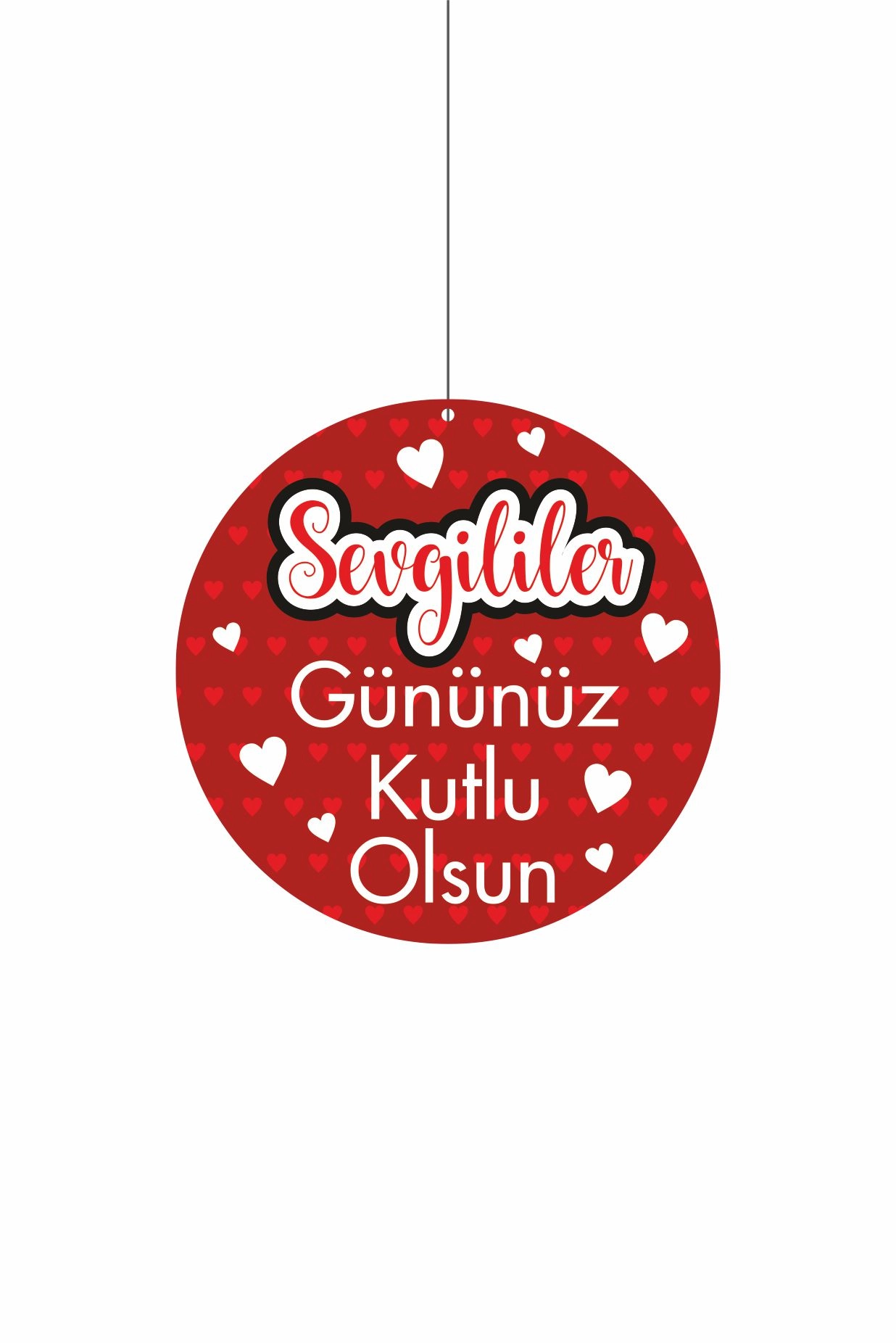 Sevgililer Gününüz Kutlu Olsun Mağaza Dönkartı Çift Yön Baskı