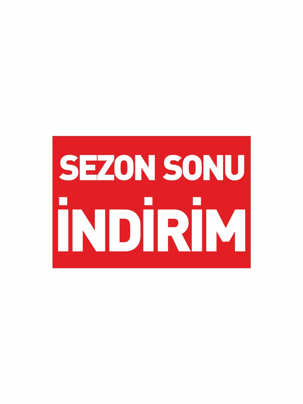 Sezon Sonu İndirim Mağaza PVC Etiketi – Mandallı Etiket Tutucu Uyumlu Kampanya Kartı