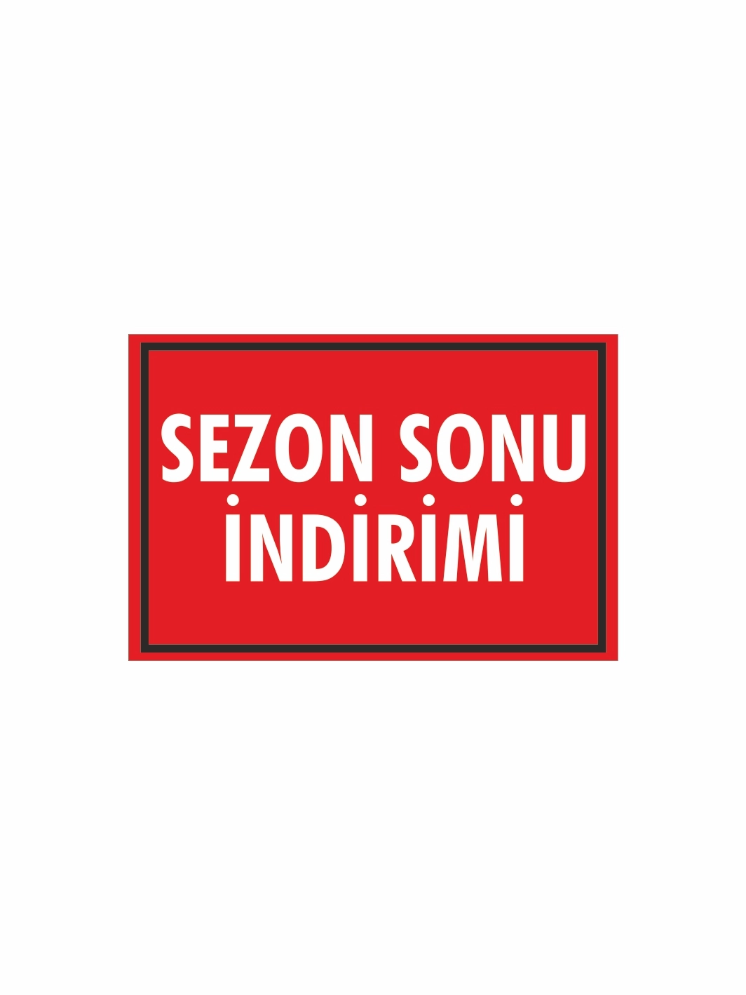 Sezon Sonu İndirimi Mağaza PVC Etiketi – Mandallı Etiket Tutucu Uyumlu Kampanya Kartı