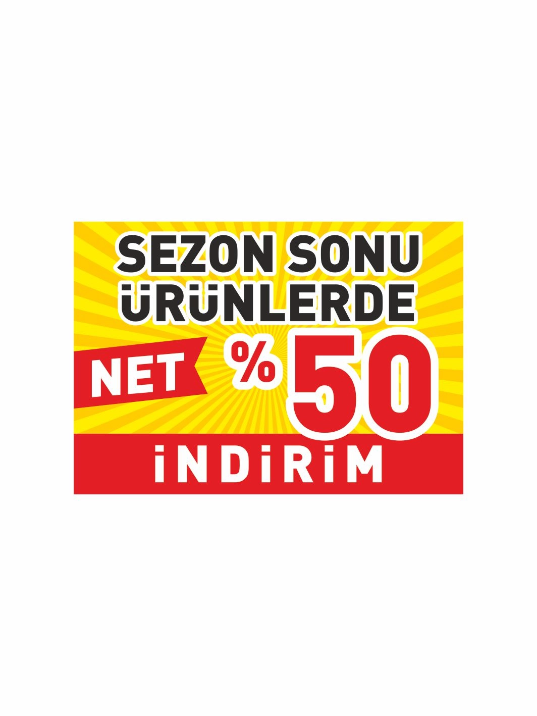 Sezon Sonu Ürünlerde Net %50 İndirim Mağaza Branda Vinil