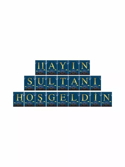 11 Ayın Sultanı Hoş Geldin Flama Banner Gold Lacivert Tema Modelleri ve Fiyatları | ZajaBaskı