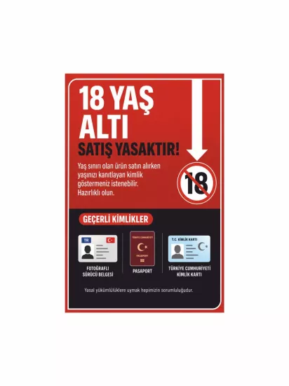 18 Yaş Altına Satış Yasaktır Levhası 20x30 cm Foreks Pano – Zajabaskı