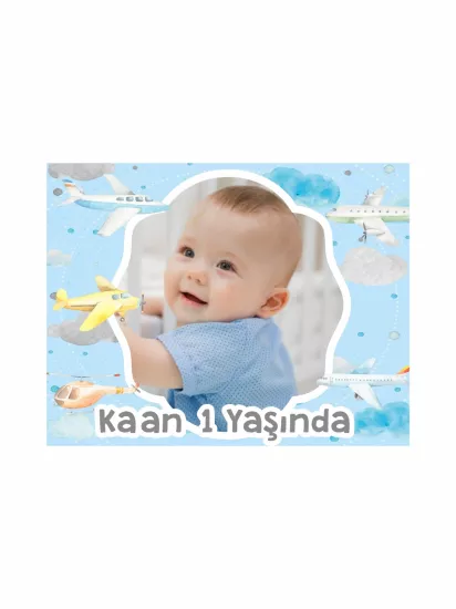 1 Yaş Doğum Günü Magnet Uçak Temalı | İlk Yolculuğun Hatırası – Hemen Keşfet
