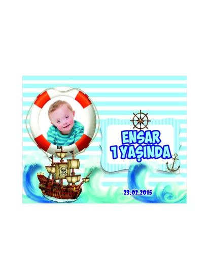 Denizci Konsept 1 Yaş Erkek Bebek Doğum Günü Resimli Magnet Modelleri ve Fiyatları | Zajabaski