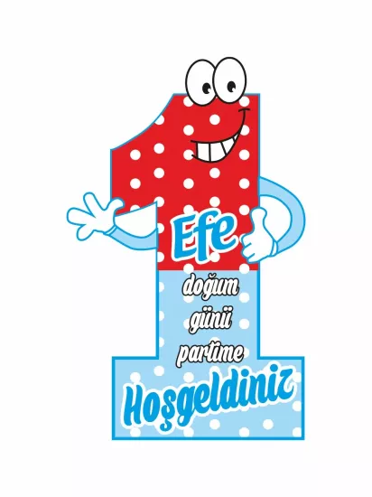 1 Yaş Gülen Rakam Temalı Doğum Günü Karşılama Pano Modelleri ve Fiyatları | Zajabaskı