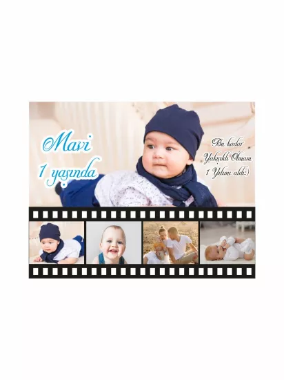 1 Yaş Partisi Hediyelik Magnet Kolaj | Fotoğraflı Magnet – Zajabaskı