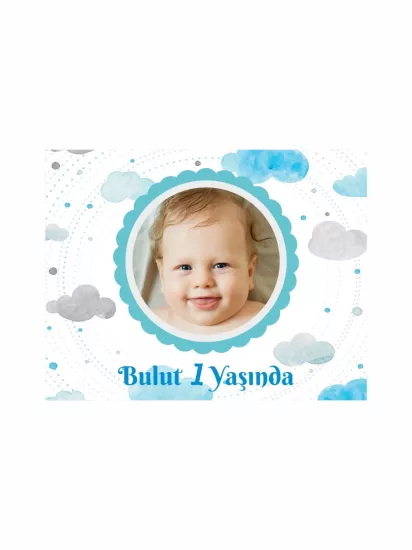 Gökyüzü Masalıyla 1 Yaş Kutlaması İçin Bulut Temalı Resimli Doğum Günü Magnet Modelleri ve Fiyatları | Zajabaski