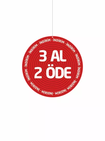 3 Al 2 Öde Mağaza Dönkartı Kırmızı Zemin Çift Yön Baskılı Modelleri ve Fiyatları | ZajaBaskı