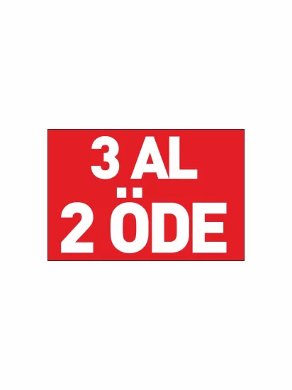 3 Al 2 Öde PVC Etiket | Mandallı Etiket Tutucu Uyumlu Kampanya Kartı | Zajabaskı