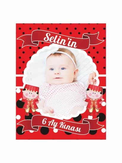 6 Ay Bebek Kına Hatırası Magnet Kırmızı Zemin Bindallı Bebek Modelleri ve Fiyatları | Zajabaski.com Online Shop