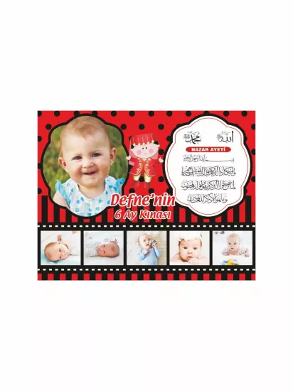 6 Ay Bebek Kına Magnet Nazar Ayet Kolaj Resimli Tema Modelleri ve Fiyatları | Zajabaski.com Online Shop