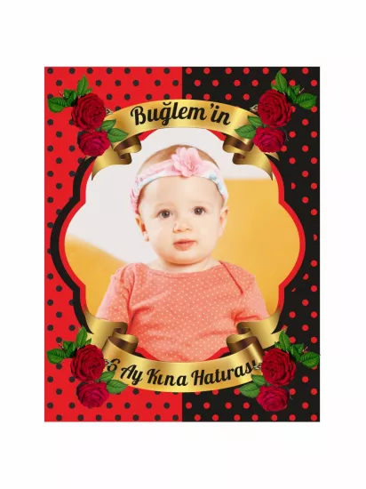 6 Ay Bebek Kına Magneti Kırmızı Siyah Zemin Modelleri ve Fiyatları | Zajabaski.com Online Shop