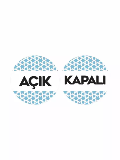 Açık Kapalı İşyeri Dükkan Mağaza Levhası Mavi Desenli Modelleri ve Fiyatları | Zajabaskı