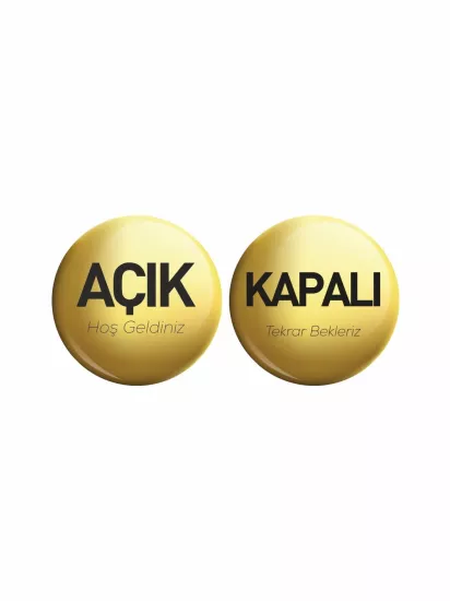 Açık Kapalı Levhası Gold 30x30 Modelleri ve Fiyatları | Zajabaskı