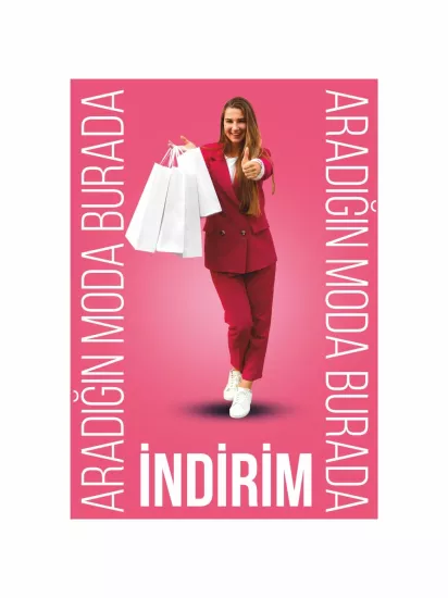 Aradığın Moda Burada Resimli Ayaklı Mağaza Karşılama Panosu | Zajabaskı