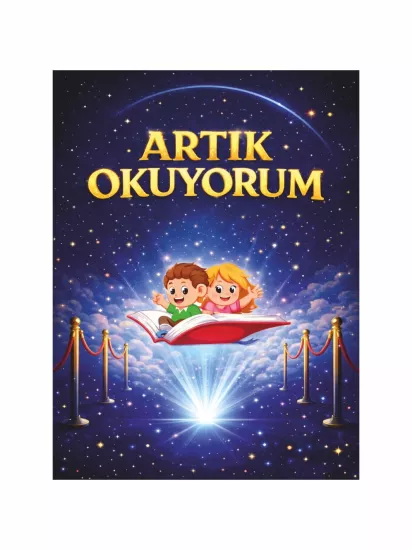 Artık Okuyorum Yıldızlı Sahne Temalı Okuma Şenliği Fotoğraf Çekim Arka Fon Afişi Modelleri ve Fiyatları