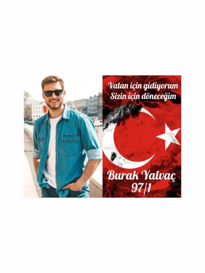 Asker Hatırası Resimli Magnet Bayrak Konsept Modelleri ve Fiyatları | Zajabaskı