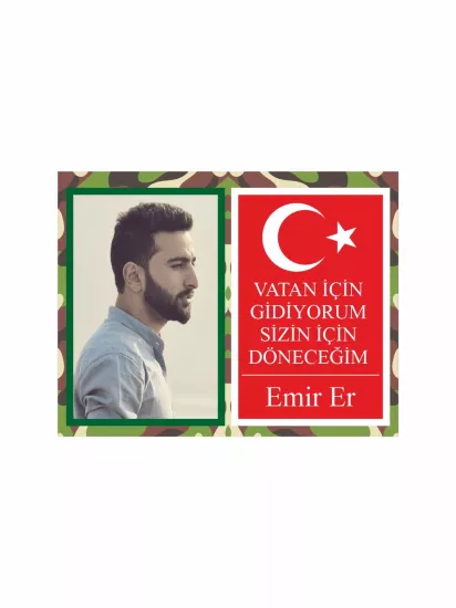 Asker Kına Hediyelik Magnet Kamuflaj Zemin Tema Modelleri ve Fiyatları | Zajabaskı