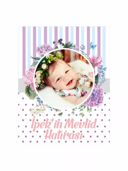 Zajabaskı Bebek Mevlid Magnet Lila Mor Çizgili Çiçekli Kız Bebek Magnet Modelleri ve Fiyatları