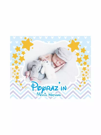 Zajabaskı Bebek Mevlid Magnet Mavi Sarı Yıldızlı Oval Çerçeveli Erkek Bebek Magnet Modelleri ve Fiyatları