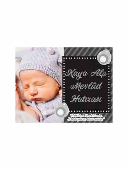 Zajabaskı Bebek Mevlid Magnet Siyah Gri Modern Çerçeveli Erkek Bebek Modelleri ve Fiyatları