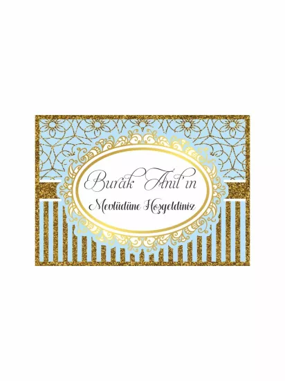 Gold Mavi Bebek Mevlüt Afişi Vinil Baskı | Zajabaskı