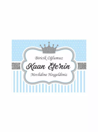 Mavi Gri Bebek Mevlüt Afişi Vinil Baskı | Zajabaskı