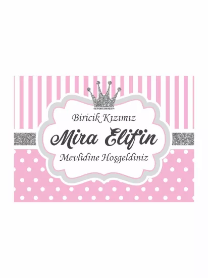 Pembe Zemin Prenses Taçlı Bebek Mevlüt Afişi | Zajabaskı