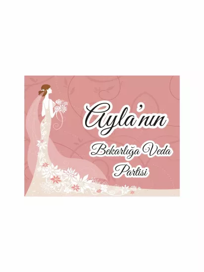Bekarlığa Veda Partisi Afişi Çiçek Desenli Vintage Gelin Tema Modelleri ve Fiyatları | Zajabaskı