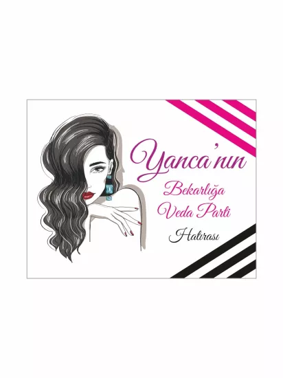 Bekarlığa Veda Partisi Afişi Modern Çizgili Fashion Kız Tema Modelleri ve Fiyatları | Zajabaskı