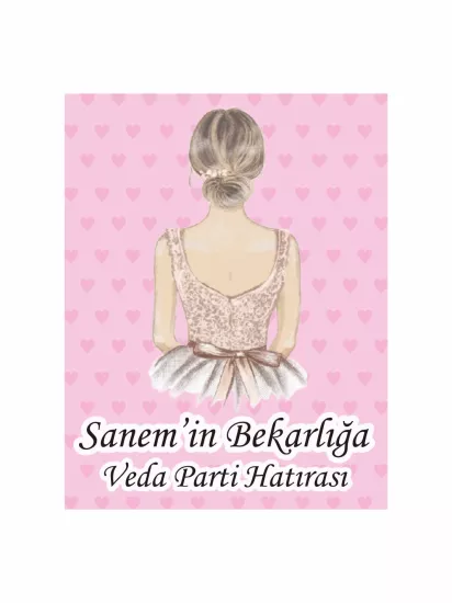 Bekarlığa Veda Partisi Afişi Pembe Kalp Desenli Sırt Detaylı Gelin Tema Modelleri ve Fiyatları | Zajabaski.com