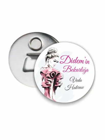 Fashion Gelin İllüstrasyonlu Açacak Magnet Beyaz Zemin | Zaja Baskı