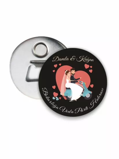 Motosikletli Gelin Damat Açacak Magnet | Zaja Baskı