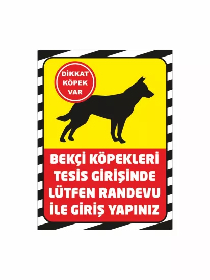 Bekçi Köpekleri Uyarı Levhası Sarı Zemin Modelleri ve Fiyatları | Zajabaskı