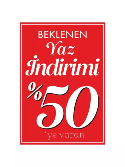 Beklenen Yaz İndirimi %50 İndirim Mağaza Ayaklı Karşılama Pano | Zajabaskı
