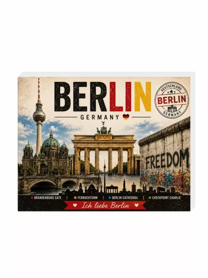Berlin Magnet Buzdolabı Süsü | Almanya Şehir Magneti | ZajaBaskı