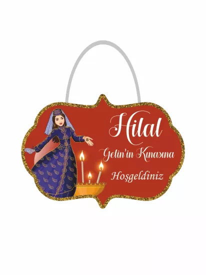 Bindallı Kına Gecesi Henna Kapı Süsü | Dekoratif Kına Kapı Süsü - Zajabaskı