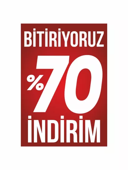 Bitiriyoruz %70 İndirim Mağaza Ayaklı Karşılama Panosu | Zajabaskı
