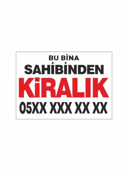 Bu Bina Sahibinden Kiralık Afişi Branda Vinil Baskı Modelleri ve Fiyatları
