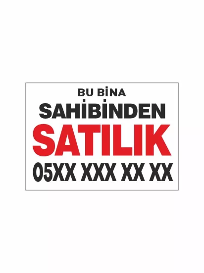 Bu Bina Sahibinden Satılık Afişi Branda Vinil Baskı Modelleri ve Fiyatları