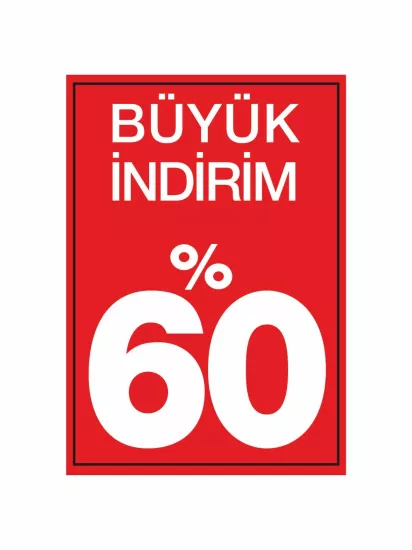Büyük İndirim %60 İndirim Mağaza Ayaklı Karşılama Pano | Zajabaskı