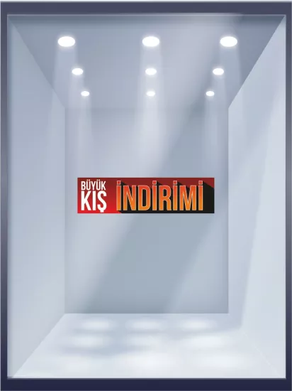 Büyük Kış İndirimi Yazılı Vitrin Folyo Baskısı Hazır Görsel | Zajabaskı