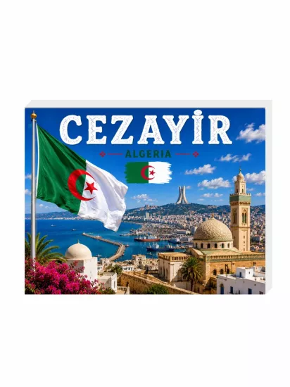Cezayir Buzdolabı Magnet Süsü 9x7 cm | Cezayir Hatıra Magneti | ZajaBaskı
